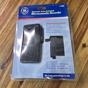 GE Microcassette Recorder 3-5386 Black Voice Activated Vintage 1996 New Sealed